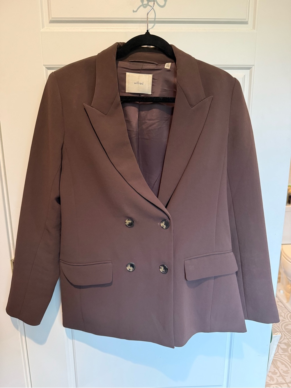 Artizia Wilfred Double-Breasted Brown Blazer Jacket